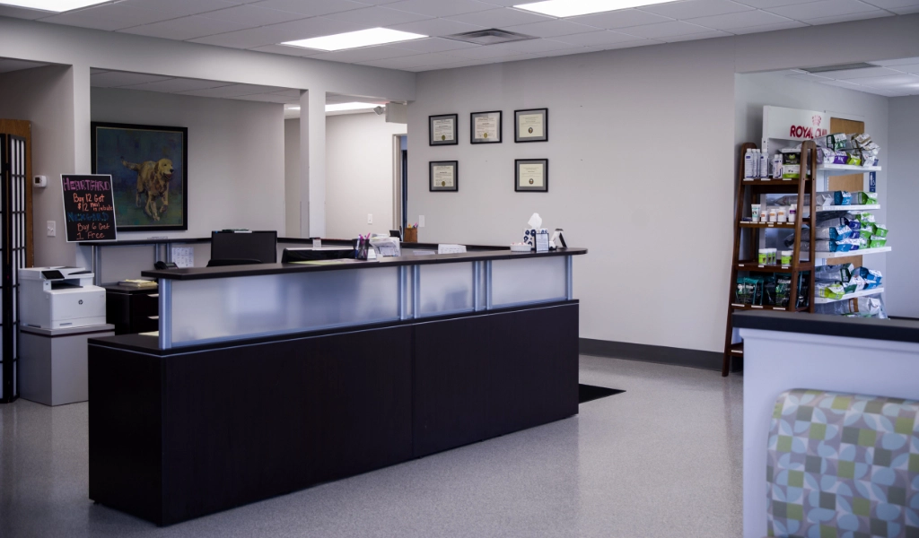 Mad River Veterinary Hospital Interior Check in Desk